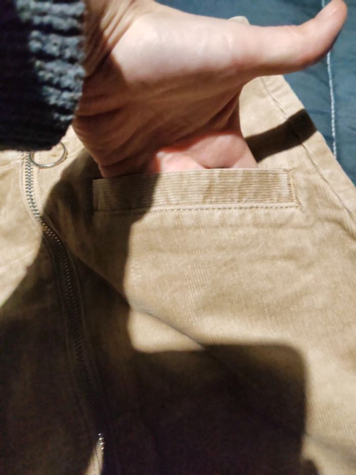 Jupe trapèze femme velours beige - photo numéro 5