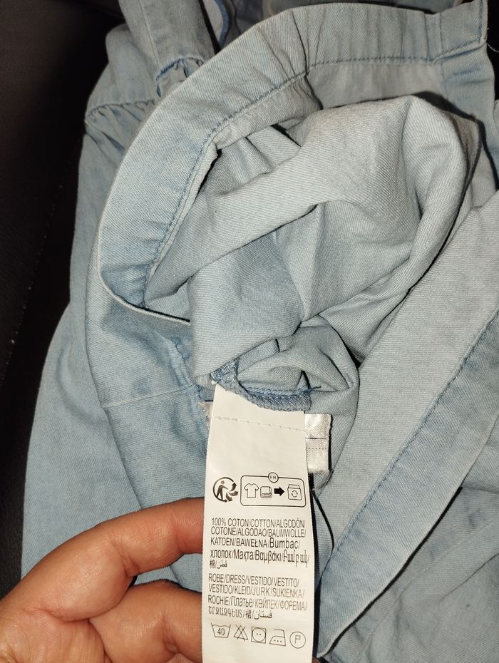 * Ensemble robe+culote en jean coton bleu ciel T3A Kiabi - photo numéro 5