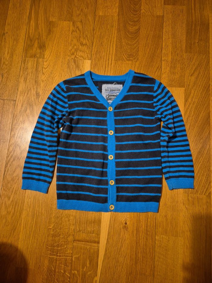 Gilet bleu rayures taille 2 ans