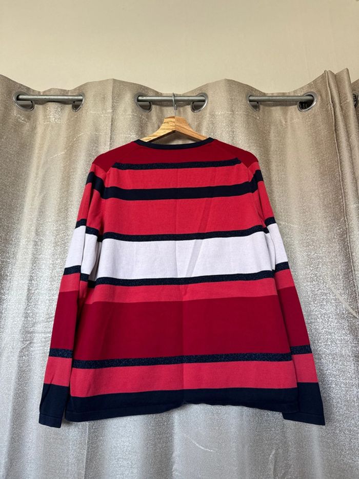 Pull Tommy Hilfiger Femme – Col V – Rayé Rouge/Blanc/Bleu – Taille XL - photo numéro 6