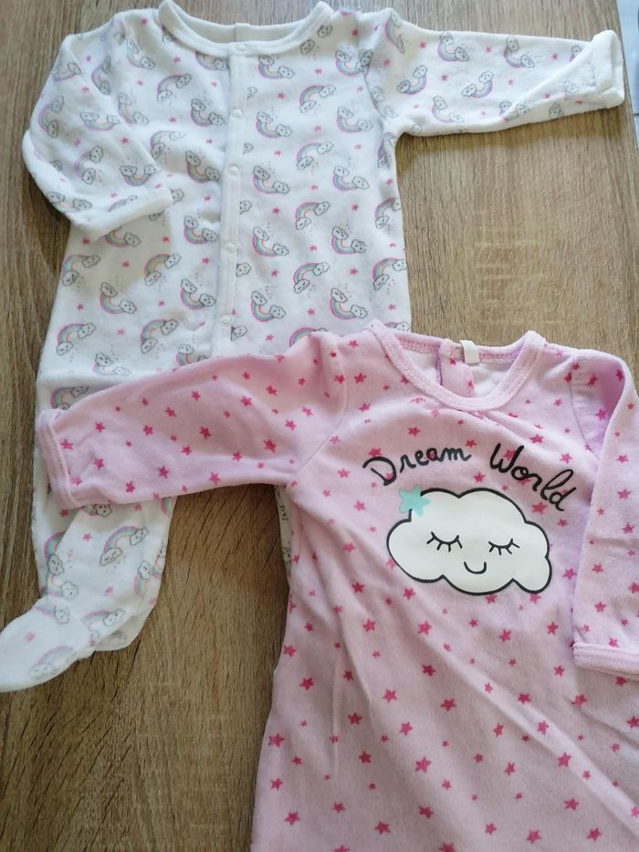 Lot de 2 pyjamas velours légers fille 3 mois #espanolitinafille3mois