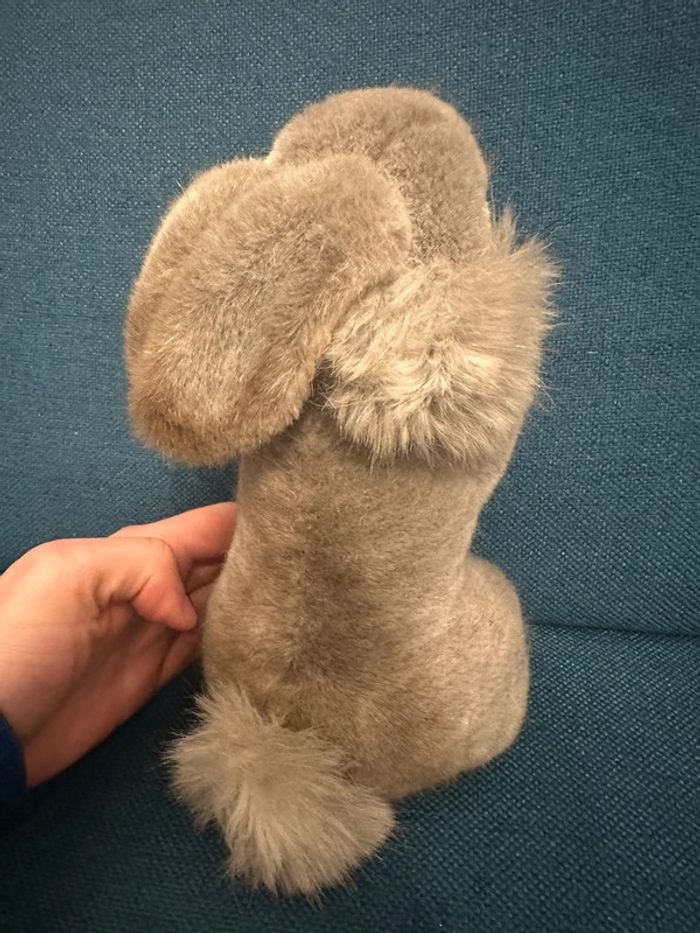 Peluche ancienne Steiff Lapin rigide debout lièvre gris 24cm doudou collection - photo numéro 5