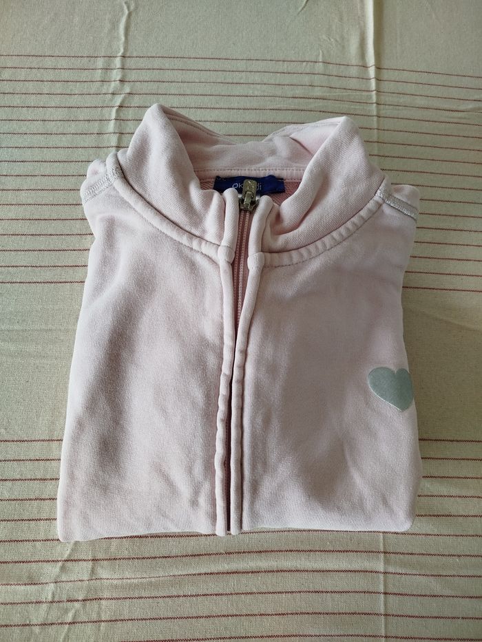 Gilet zippé rose poudré Okaïdi 8 ans - photo numéro 4
