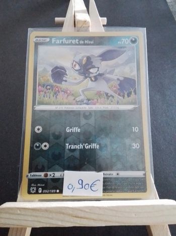 Carte Pokémon Farfuret de Hisui Reverse 92/189