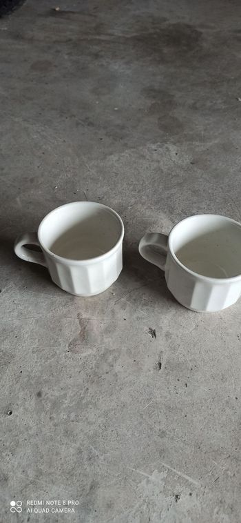 2 tasses blanches Unies