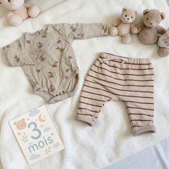 Joli petit ensemble bodie et jogging mixte - T3mois - Kiabi 