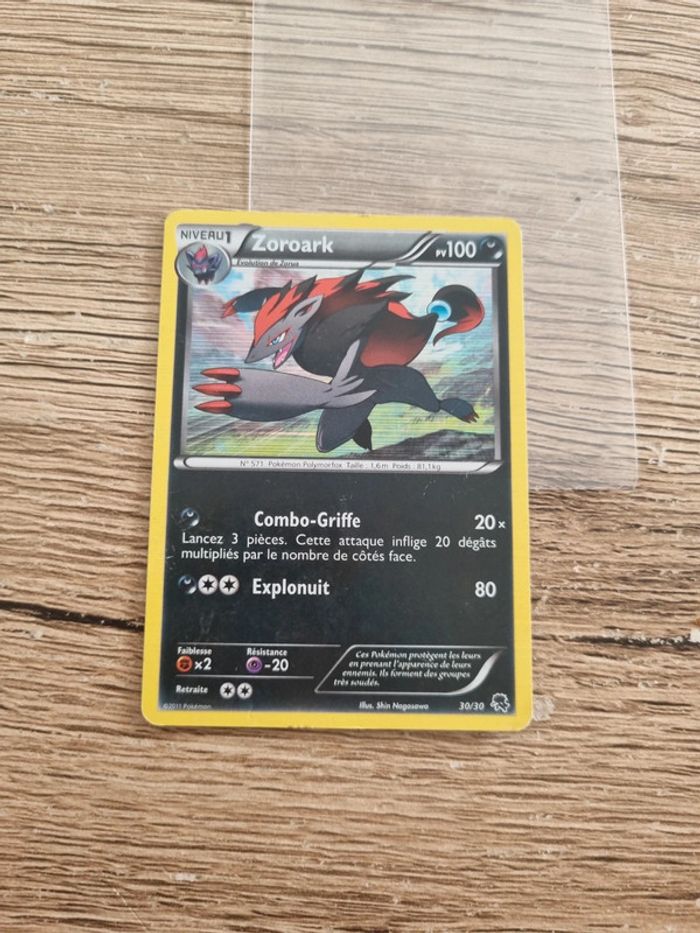 carte pokémon zoroark 30/30 année 2011