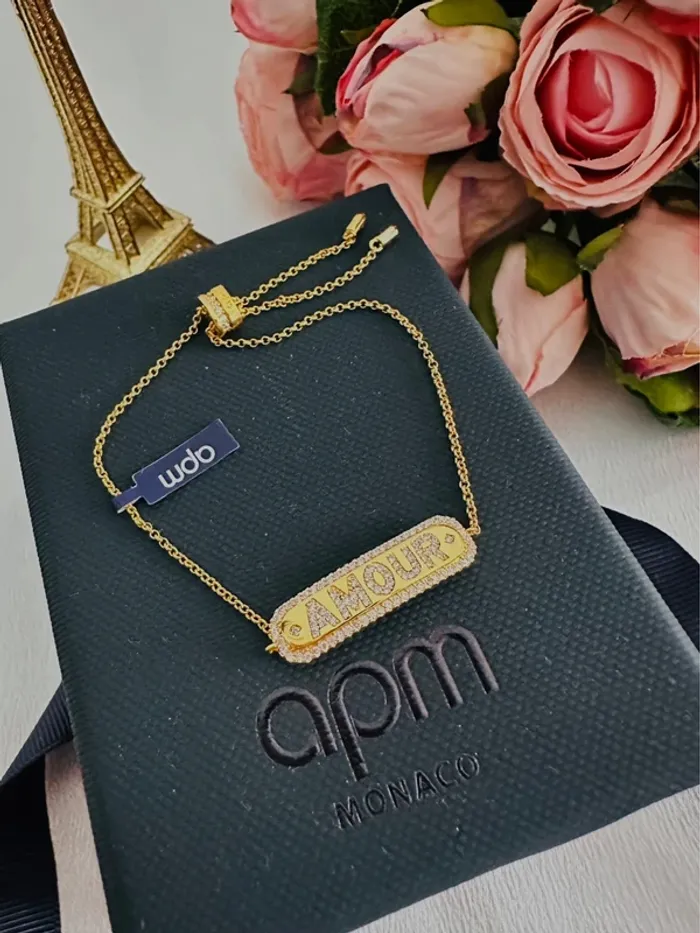 💕Bracelet APM Monaco « amour » doré zircons - photo numéro 11