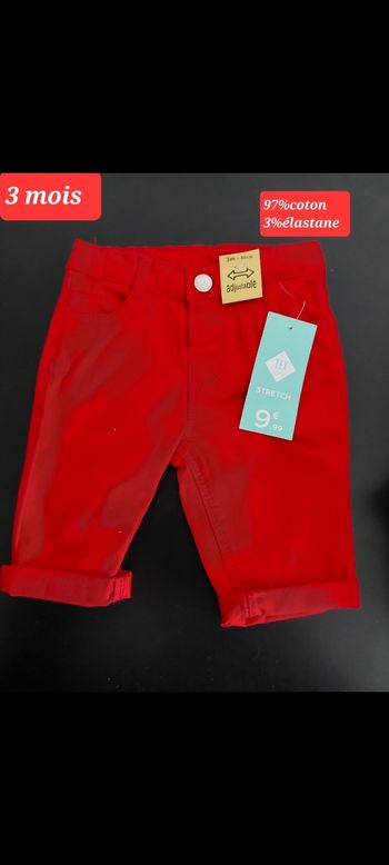 Pantalon rouge fille 3 mois 