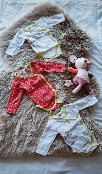 Lot 3 bodies orchestra 1 mois blanc orange