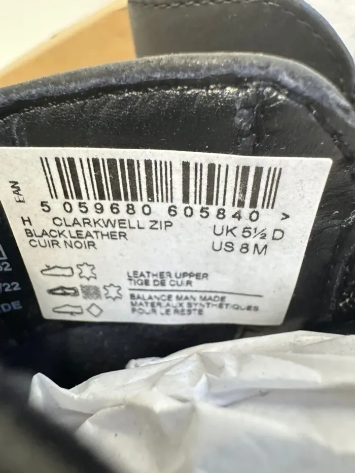 Bottines Clarks Clarkwell Zip noir en cuir taille 39 - photo numéro 4