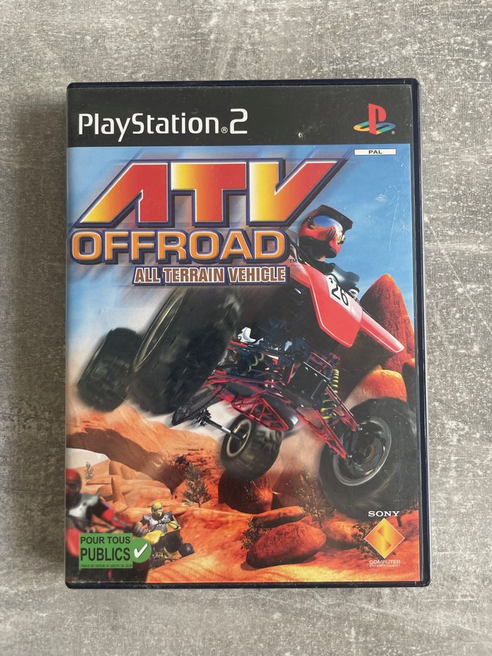 Jeu pour Sony PS2, ATV offroad, all terrain vehicle, édition presse promotionelle en français.