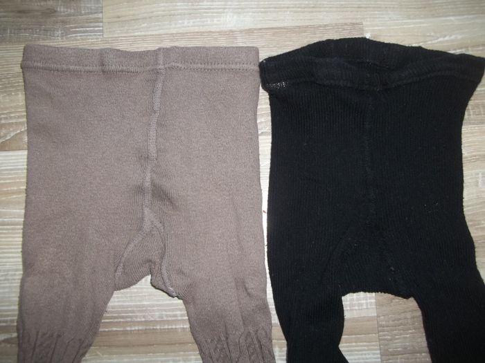 Lot collants côtelés marron clair et noir 27/30 4/6 ans - photo numéro 4