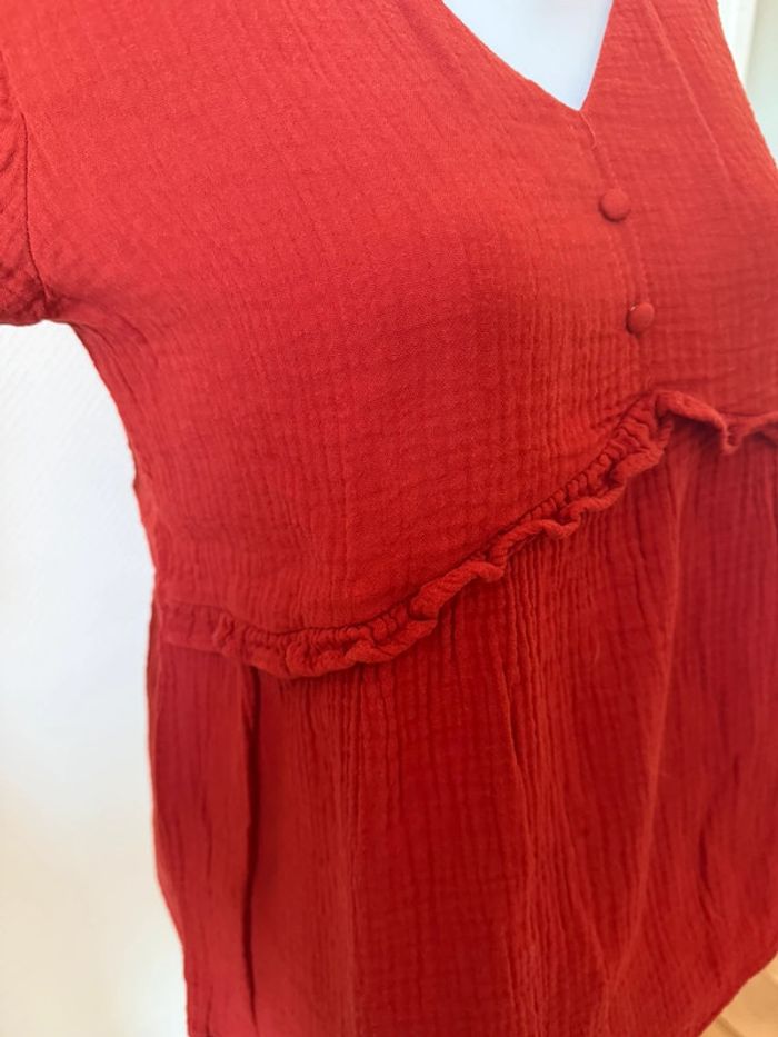 Blouse bordeaux en très bon état season taille S - photo numéro 4