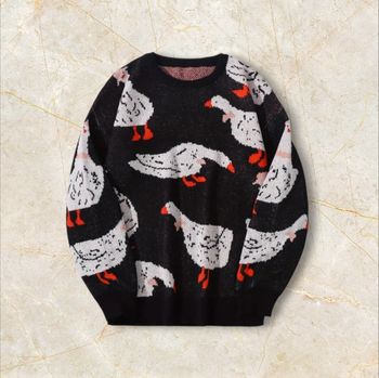 Knit Oie Sweater Y2K Vintage Oversized 90s Taille M – Crewneck Old School Americain Streetwear