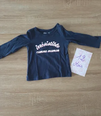 Tshirt manches longues bleu marine 12 mois