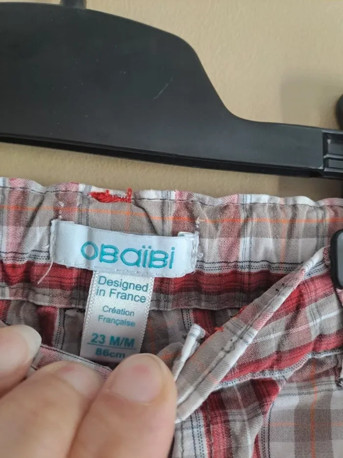 Short à carreaux garçon Obaïbi 23 mois comme neuf - photo numéro 5