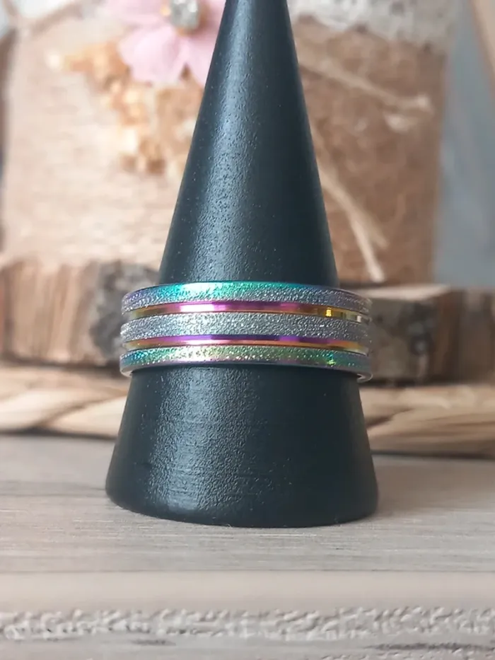 Bague en acier inoxydable taille 21 (66) - photo numéro 4