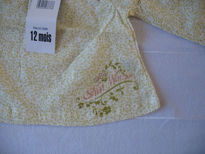 BLOUSE ÉCRUE A MOTIFS BÉBÉ FILLE "BOB ET JULIE" - NEUVE - 12 MOIS - n°01 - photo numéro 4