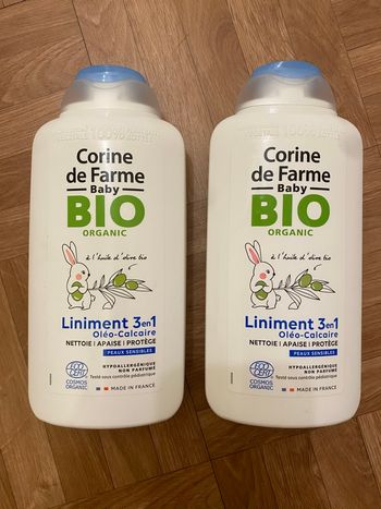 Lot 2x Liniment bébé bio Corine de Farme 500ml (NEUF)