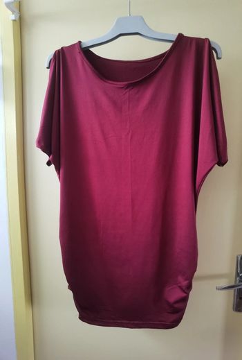 T-shirt long bordeaux