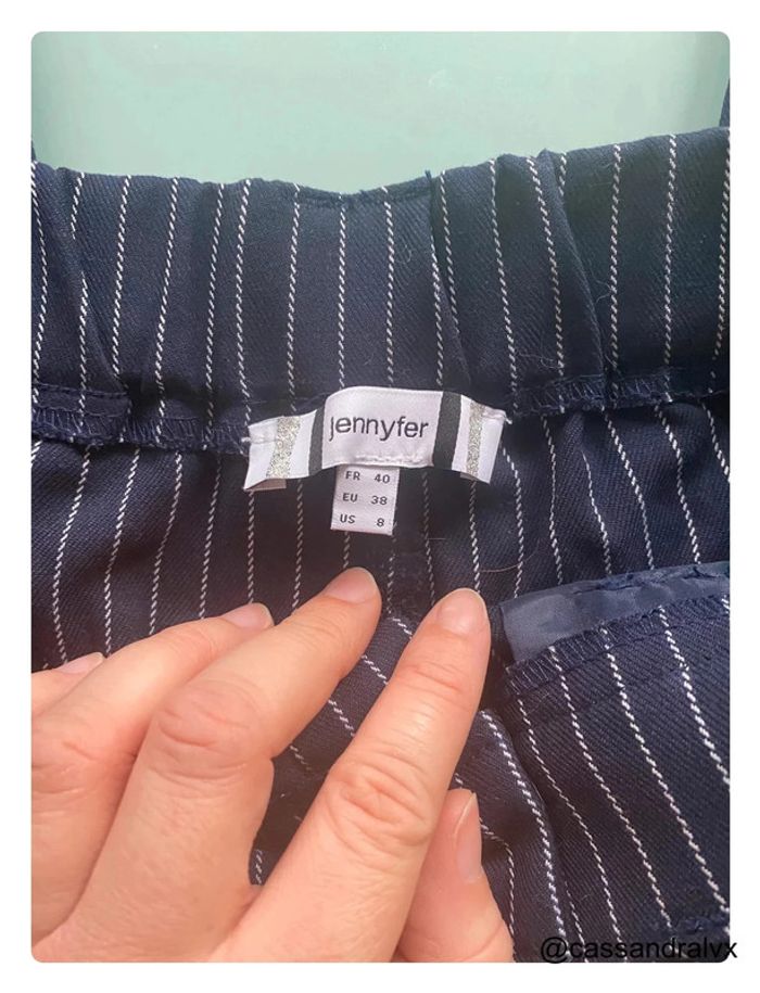 Pantalon bleu à rayures - Jennyfer - photo numéro 2