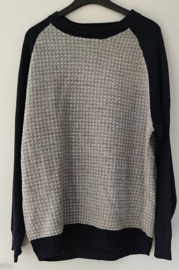 Pull homme U collection taille XXL|2XL pull gris et bleu marine