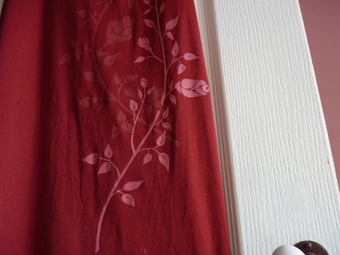 Robe Femme ceremonie S 36 fourreau rouge à bretelles fleurs TBE - photo numéro 2