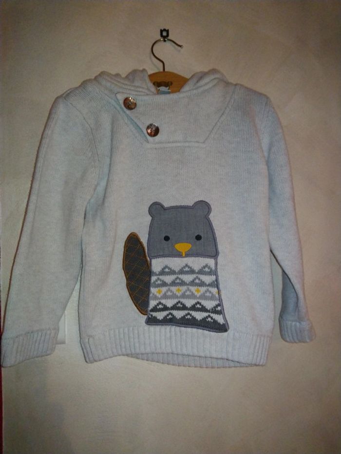 Superbe pull tout chaud Obaïbi taille 3 ans en très bon état - photo numéro 2