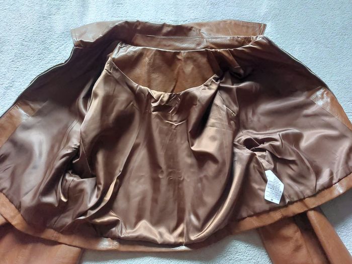 Blouson Lumina simili cuir marron court taille M - photo numéro 9