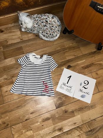 T-shirt ligné petit bateau très bon état 12mois/74cm