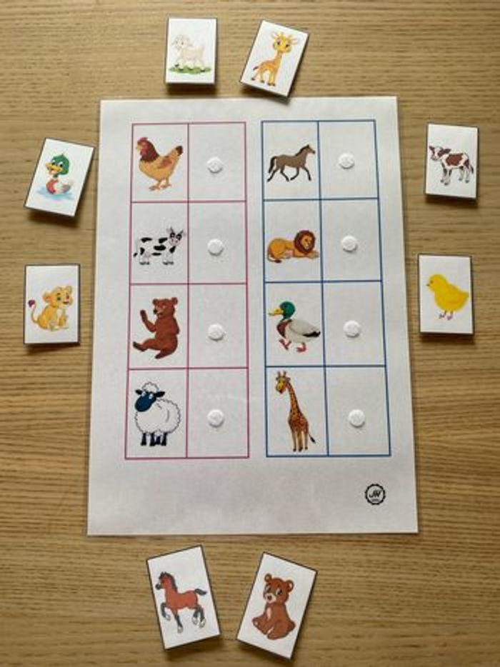 Fiche Montessori : Les animaux : Les mamans et leurs bébés - photo numéro 2