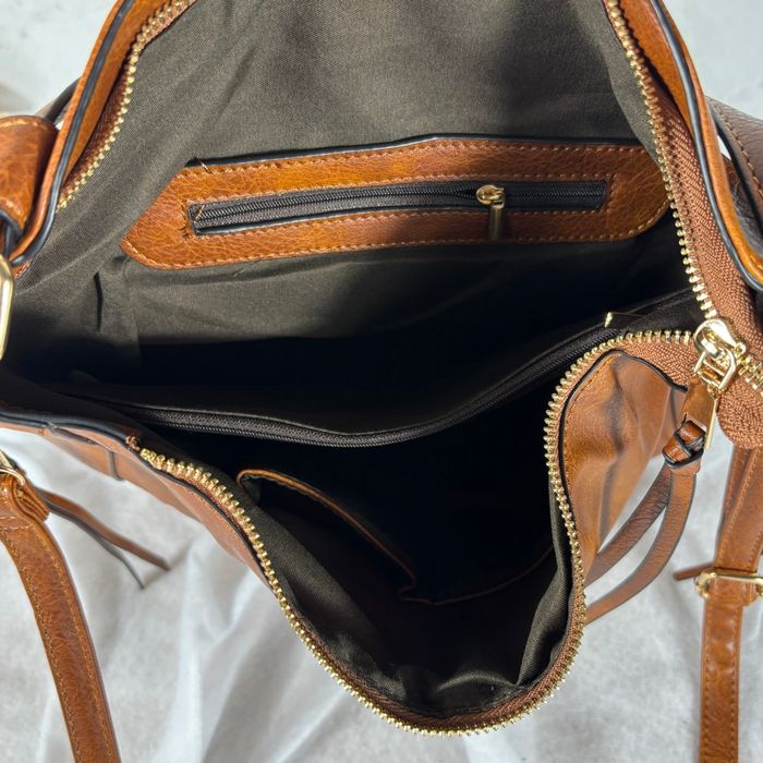 Sac hobo marron simili cuir haut de gamme grande capacité tendance - photo numéro 4