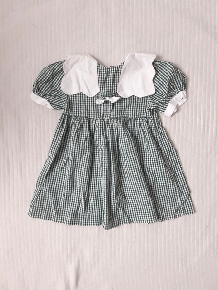 Robe manches courtes à carreaux Natalys 1 an