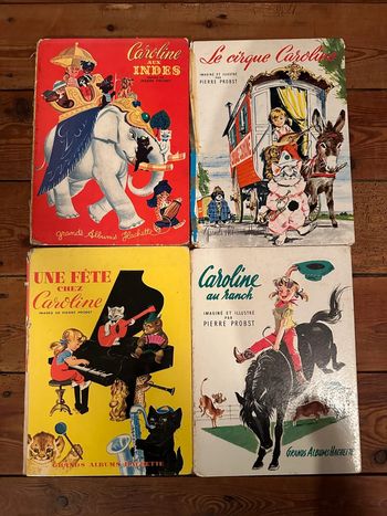 Lot de 4 livres Caroline Grands albums Hachette anciens état satisfaisant Probst