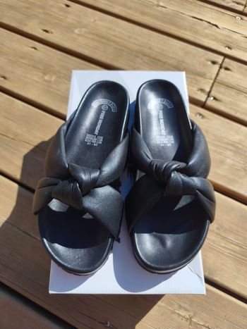 mules en cuir