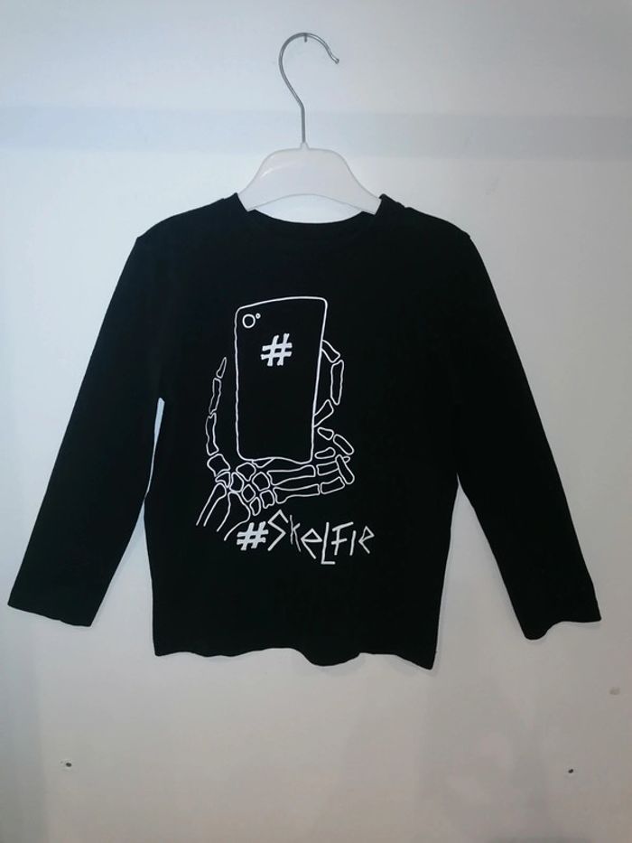 Tee-shirt noir petit 128cm - photo numéro 2
