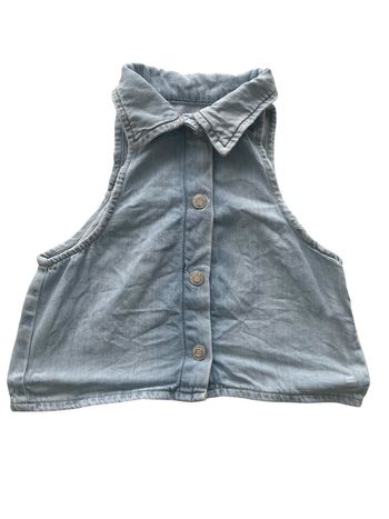 Chemise / gilet sans manches en jean Zara taille 8/9 ans