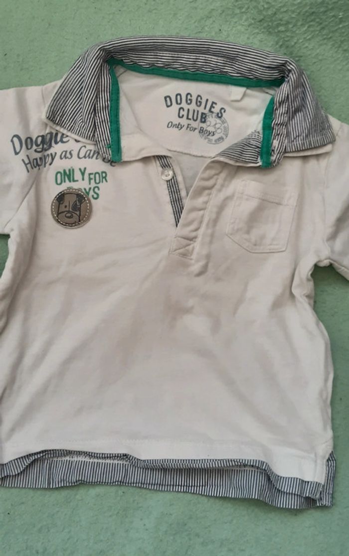 Tee-shirt manches longues polo 12mois 80cm - photo numéro 2