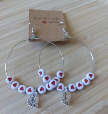 Boucle oreille cœur petit pieds 