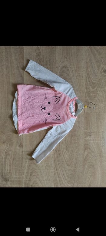 T-shirt manches longues bicolore fille 24 mois
