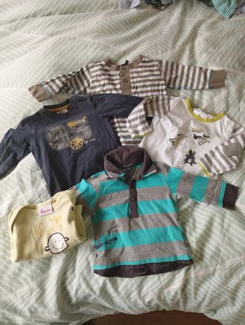 Lot de 4 tee-shirts et polos manches longues + 1 offert - 6 mois