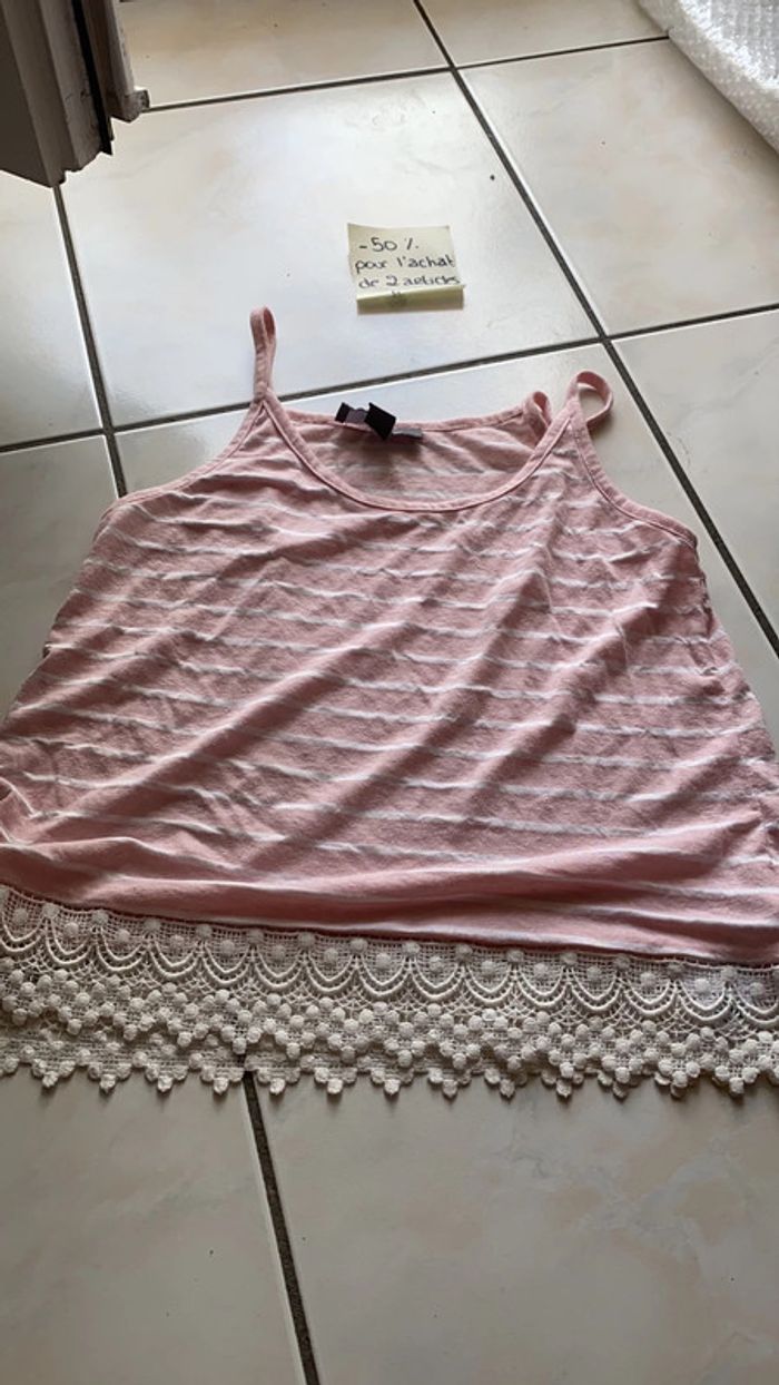Débardeur rose taille 34