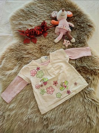 T-shirt  blanc 6 mois