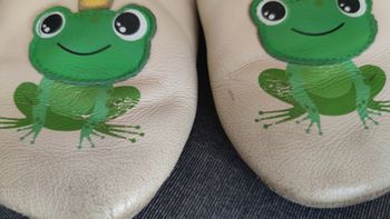 Chaussons fourrés en cuir souple Bibalou 3 / 4 ans taille 26 - 27 grenouille