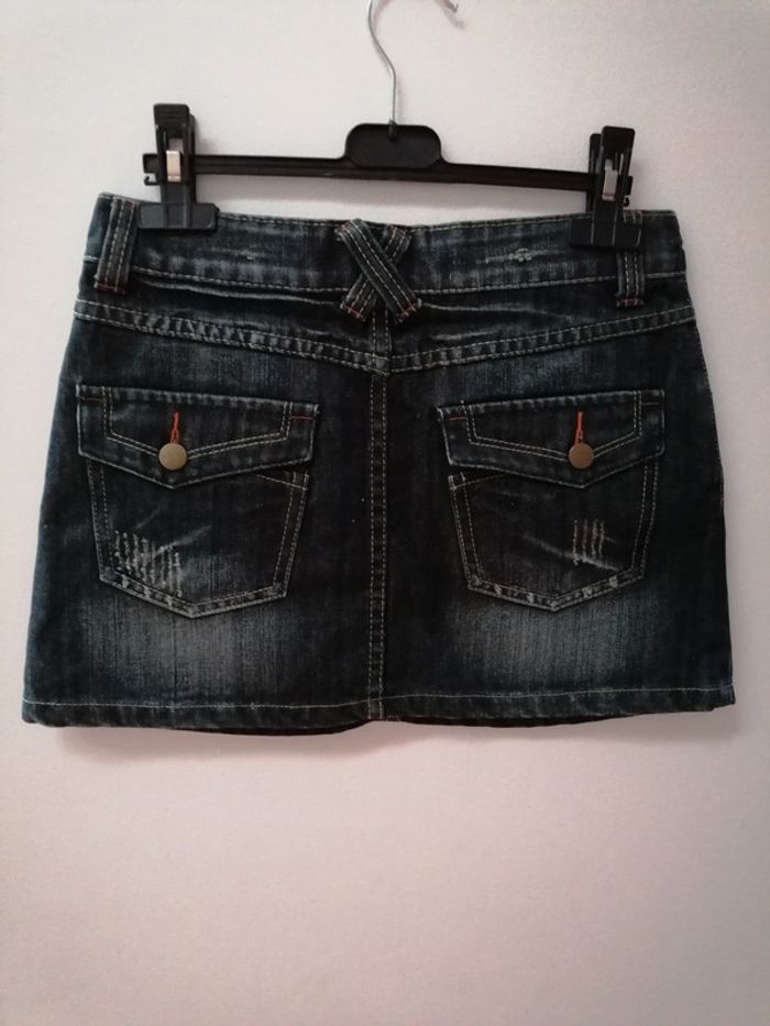 Jupe en jeans taille haute, T38, mesures données - photo numéro 2