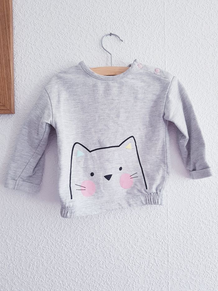 Baby Club - Ensemble pull manches longues + pantalon jean rose (12 mois) - photo numéro 2
