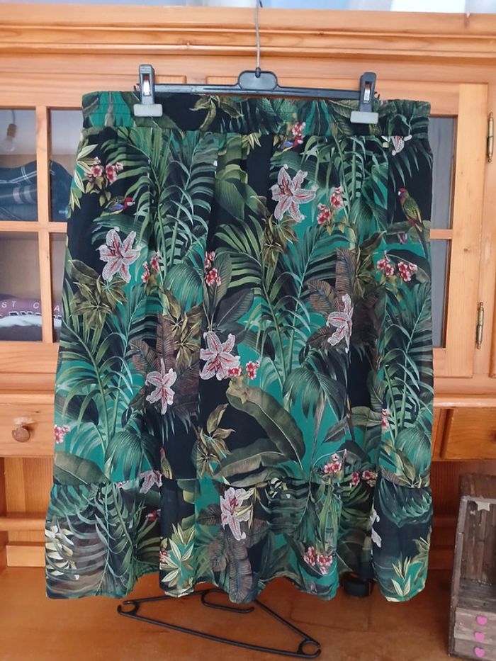 Jupe imprimée tropical Taille 52