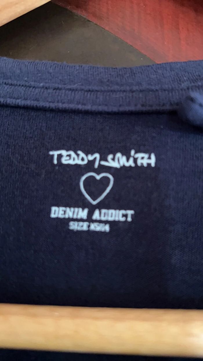 Teddy smith t shirt bleu marine taille ces 14 ans - photo numéro 4