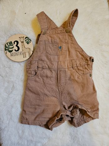 Salopette short marron 3 mois orchestra